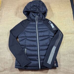 Tommy Hilfiger Natural Down Packable Puffer Jacket Full Zip Fleece Sleeves XS